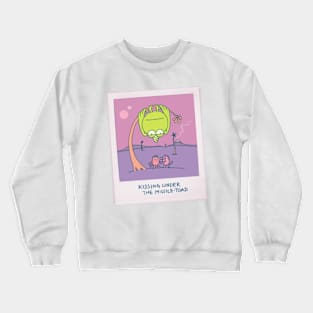 Kissing under the Missile-Toad - xmas customs on other worlds Crewneck Sweatshirt